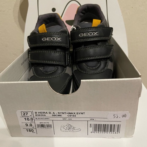 Geox kids sneakers new, black-gray, size 27