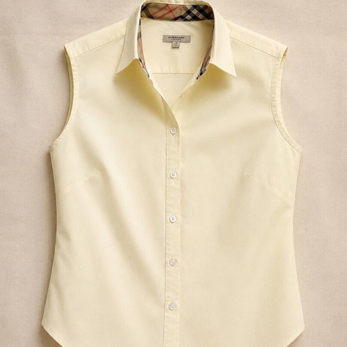 Burberry sleeveless shirt light yellow size S/M like new