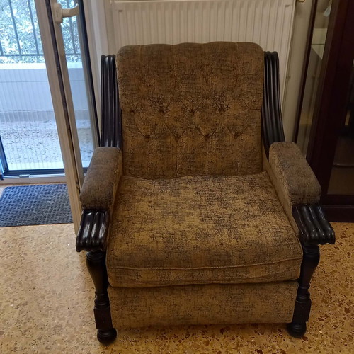 Sofa set used, 4-seat with 4 armchairs vintage condition