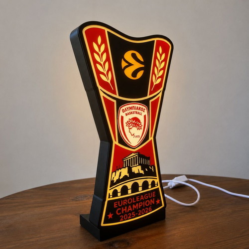 3D Light Box Olympiacos Euroleague Champion 2025-2026 like new