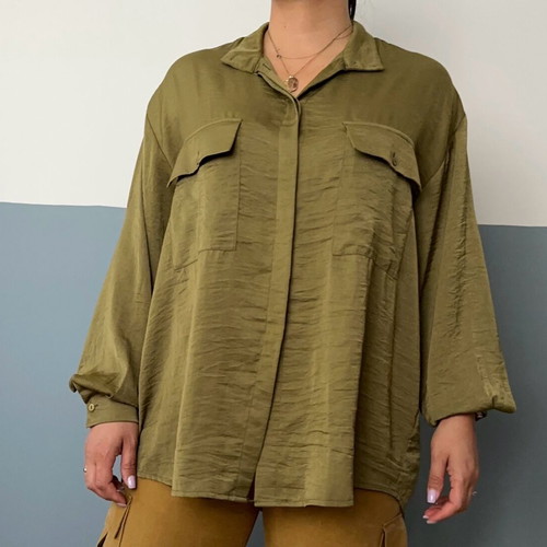 Ckontova shirt like new, olive color, size M