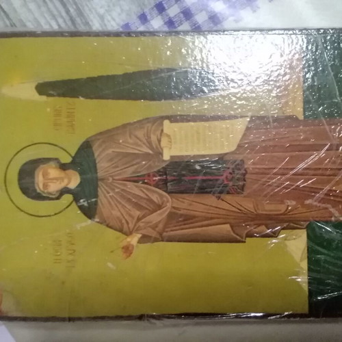 Religious icons like new, Saint Barbara and Saint Irene Chrysovalantou