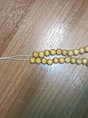 Ξύλινο κομπολόι 25cm με 33 ξύλινες χάντρες