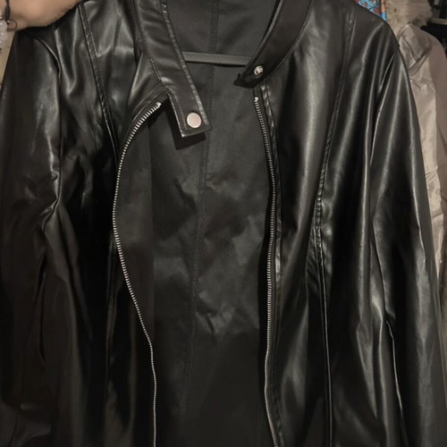 Leatherette slim women's jacket black size XL new
