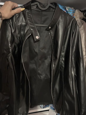 Leatherette slim women's jacket black size XL new