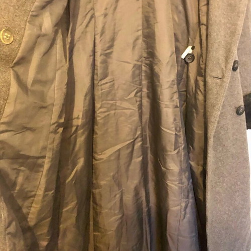 Long mid-length coat with fur like new, black and gray