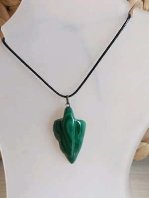 Malachite pendant No3 new with bronze clip