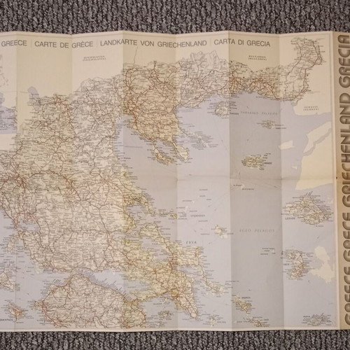 Map of Greece used, Athens April 1989 edition
