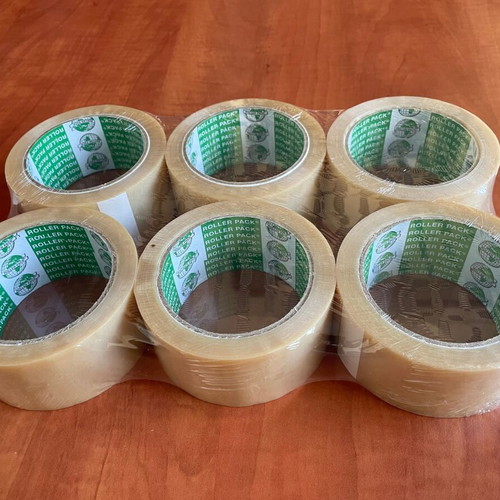 Roller Pack PVC packing tape 48mm x 60m, pack of 6, new