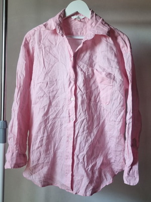 H&M linen shirt size XS, pink, like new