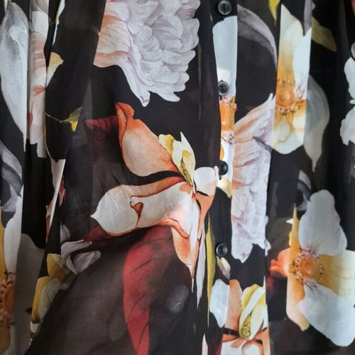Dolce Domenica Floral Set like new, see-through shirt and long skirt multicolor