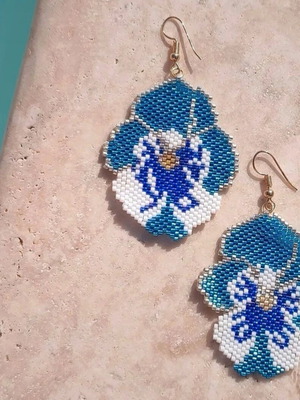 Handmade Miyuki flower earrings with stainless steel clasp made to order