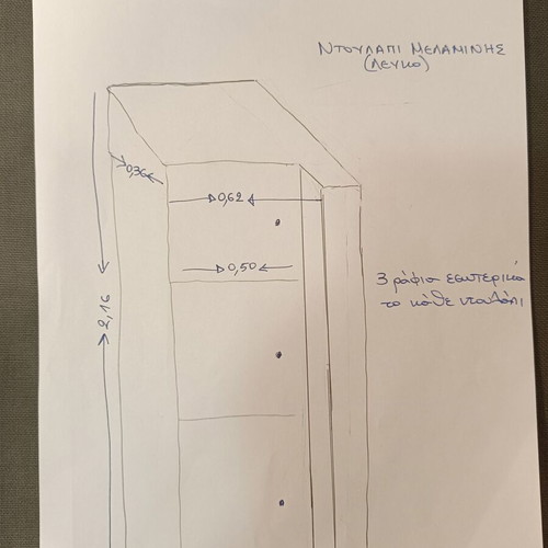 Melamine cabinet with 3 storage doors and 3 shelves like new, white