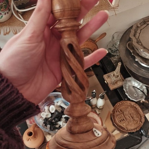 Handmade wooden candlestick like new