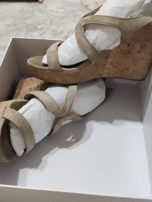 Wedge women's beige suede like new, size 39