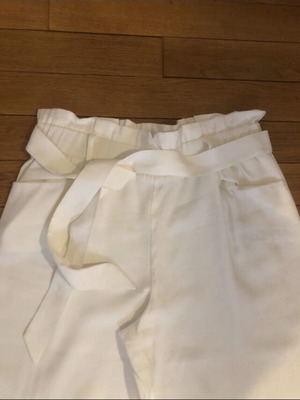 Zara women's cream pants size L like new, viscose, elastic waist