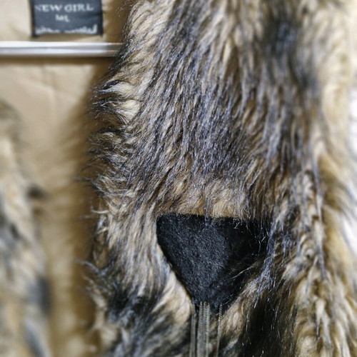 Synthetic sleeveless fur vest brown like new