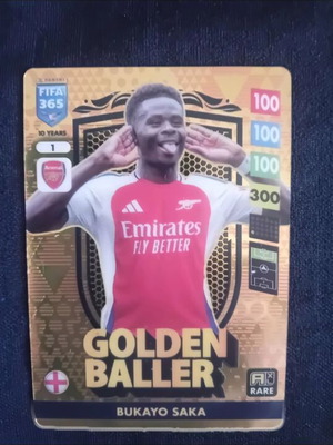 FIFA 365 Adrenalyn Golden Baller Bukayo Saka card like new, collectible Panini