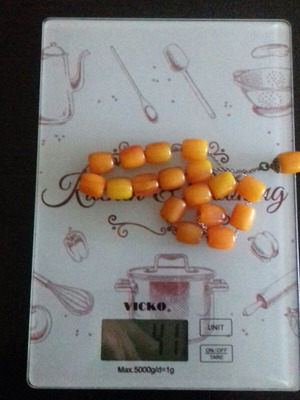 Mastic worry beads used with silver binding
