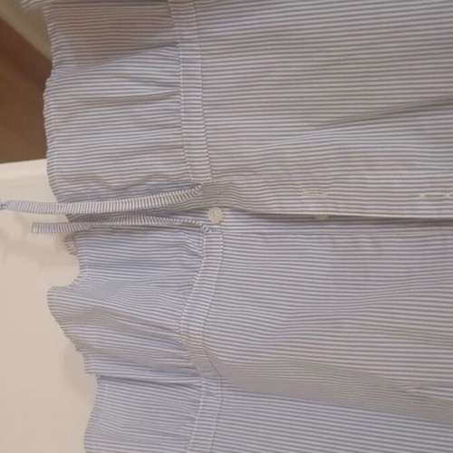 Women's blue striped shirt with ruffles like new, size L