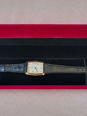 Technos Tank Swiss mechanical wristwatch, gold plated
