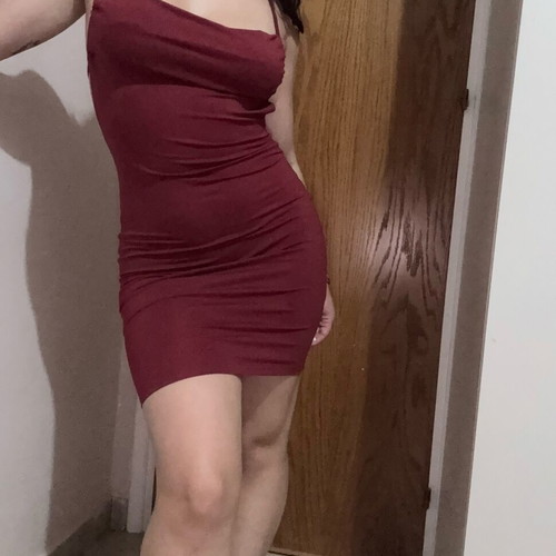 Mini dress red like new with open back