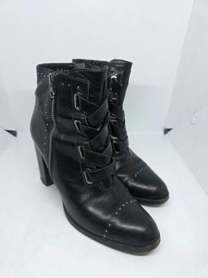 Leather ankle boots, size 38, brown