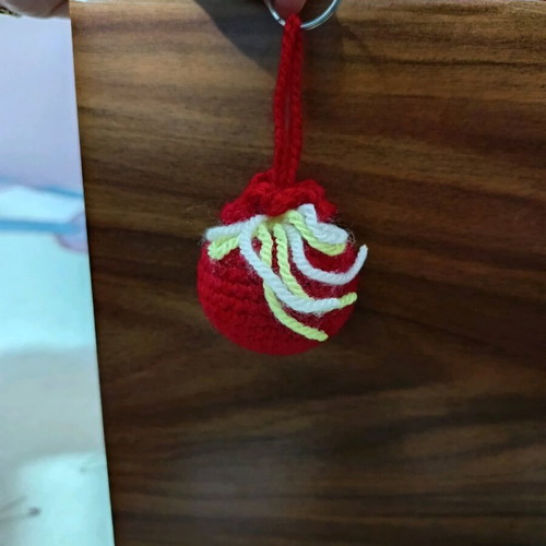 Handmade knitted fruit keychains new