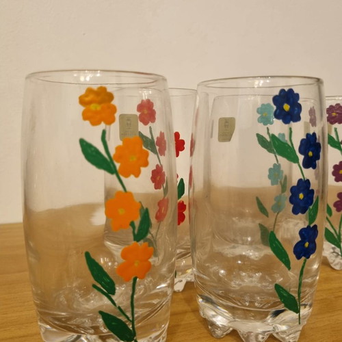 Vintage Italian water glasses used, set of 6