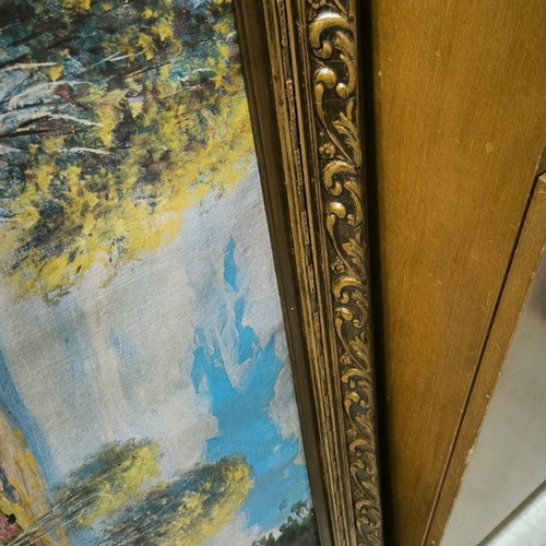 Oil painting 120x60 with wooden frame and frame damages