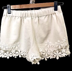 White short with lace