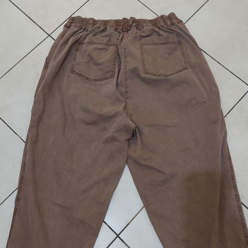 Brown elastic jeans pants used, size 54, stretch waist up to 72 cm