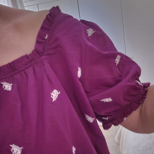 Cotton embroidered top Marks & Spencer like new, size XXL, purple