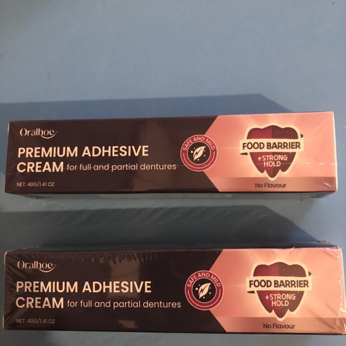 Premium adhesive cream for dentures new, strong hold