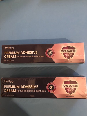 Premium adhesive cream for dentures new, strong hold