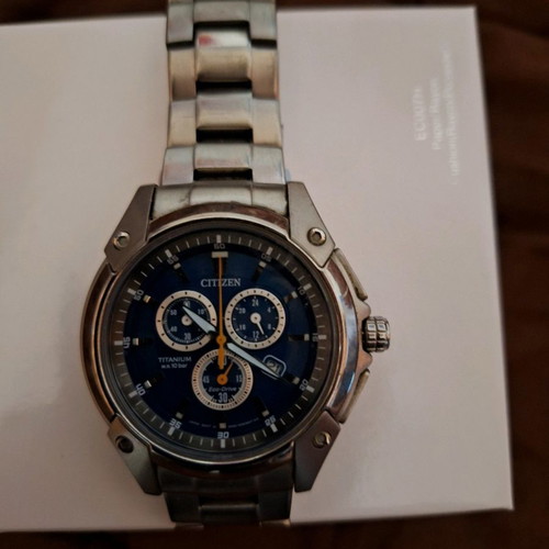 Citizen Titanium Eco Drive watch used, sapphire crystal