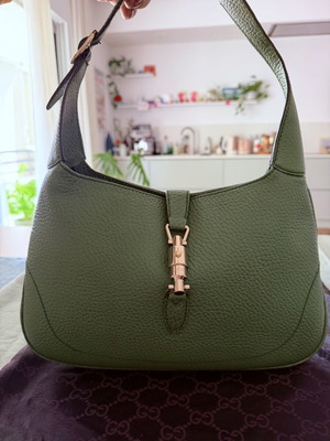 Gucci Jackie O bag in green grained leather like new