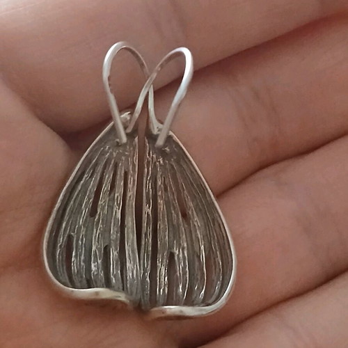 Silver 925 earrings with 14k gold, 3 cm, like new