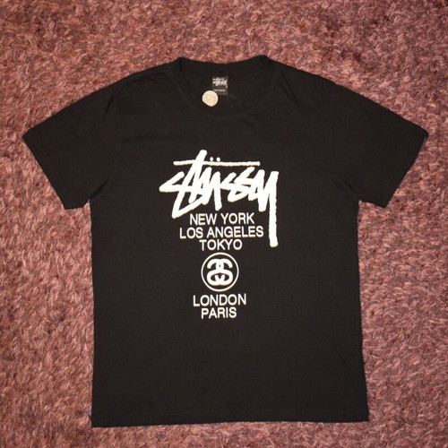 Stussy T-shirt men size M like new, black