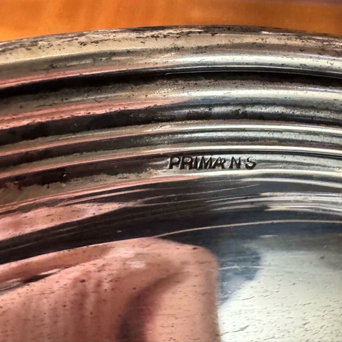 Vintage Prima NS nickel silver serving tray used
