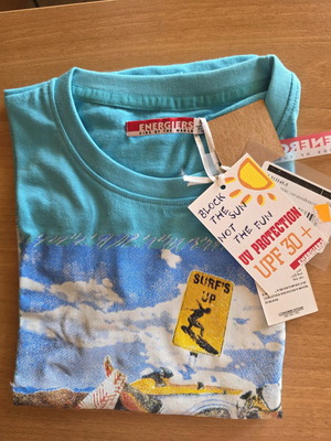 Energiers kids T-shirt with UPF 30+ sun protection, size 110 cm