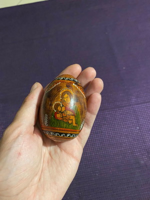 Russian painted wooden egg like new
