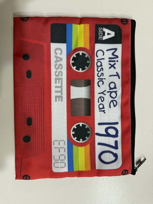 Retro cassette mix tape 1970 toiletry bag new multicolor