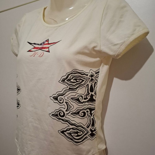 Harley Davidson Vintage Short T-Shirt Off White Large new