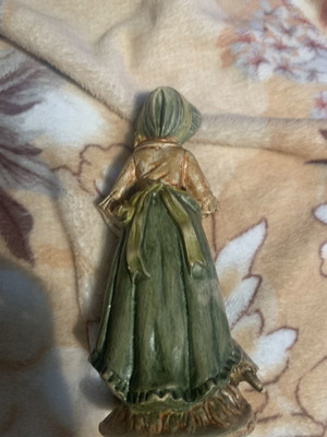 Vintage chalkware Goose Girl figurine, 70s, hand painted