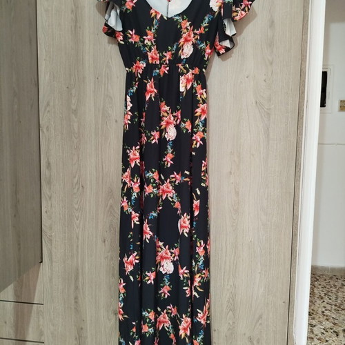 Maxi floral dress black with flowers size M Acne Studios like new