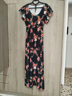 Maxi floral dress black with flowers size M Acne Studios like new