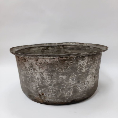 Antique Hand-Forged Copper Vessel Used, 28 cm Opening, 19th Century