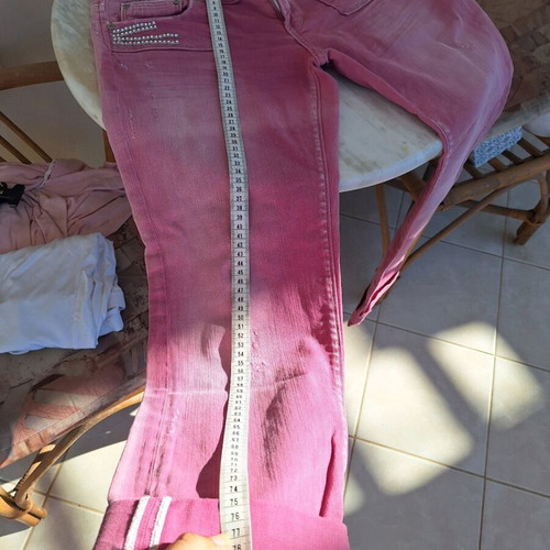 Fracomina pink capri jeans vintage pants used, size 46