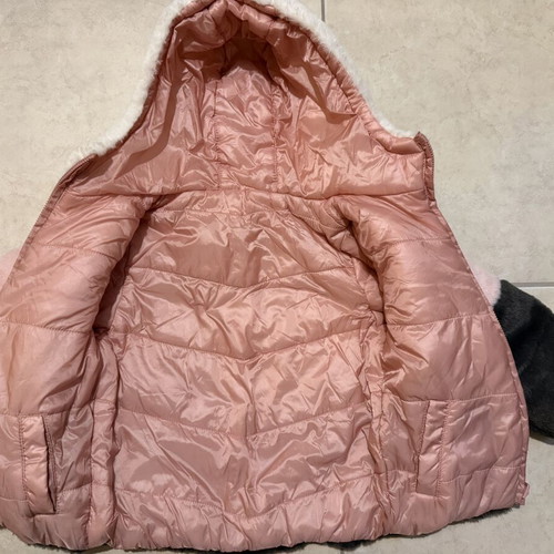 Reversible toddler jacket like new, ages 2-3, pink and gray